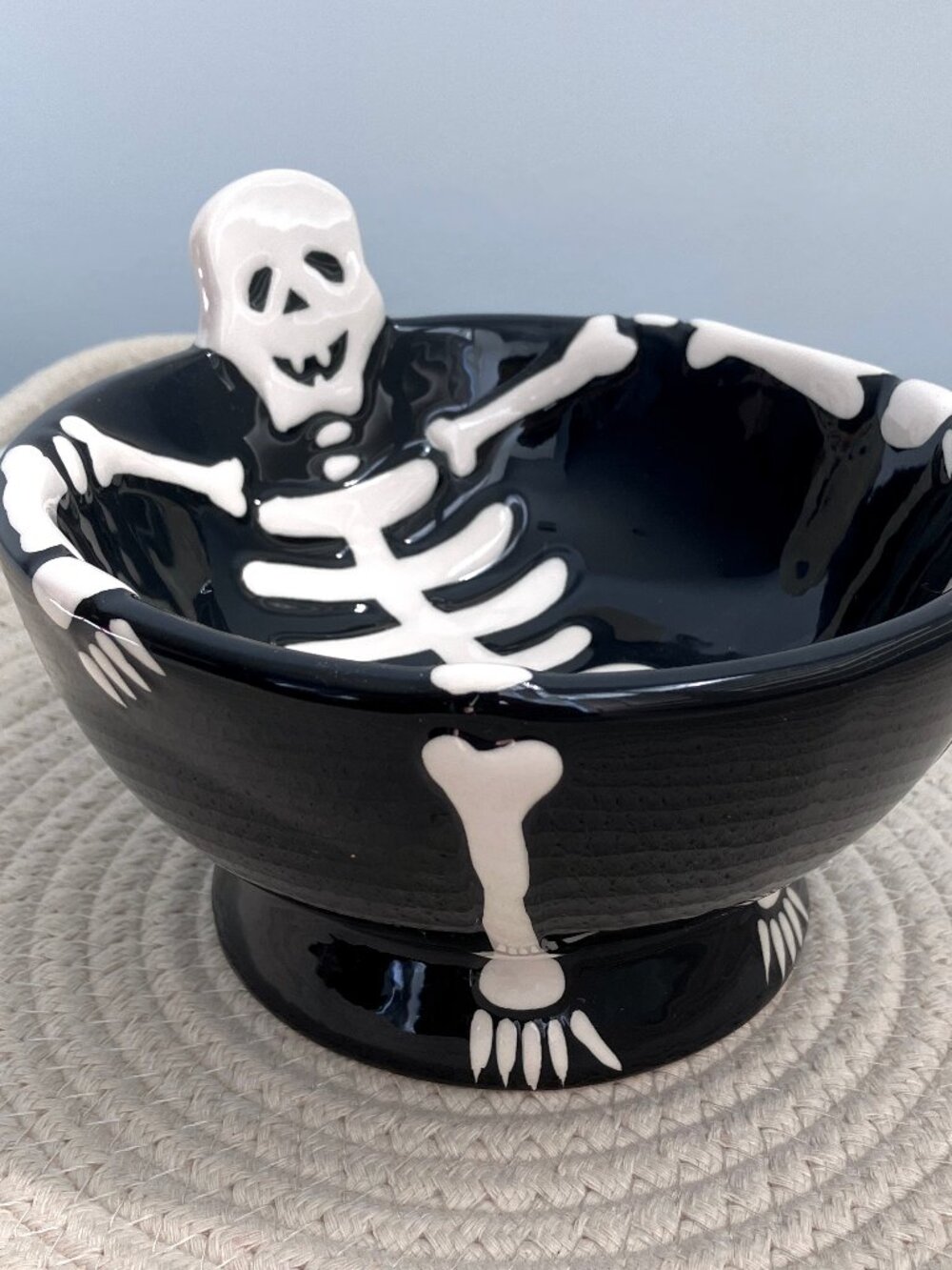 Skeleton Ceramic Candy Dish Bowl Tray Halloween Decoration